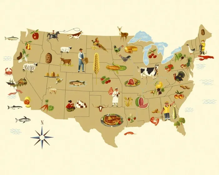 Framed Print : Food Sources Across the USA Framed Print : Food Sources Across the USA
