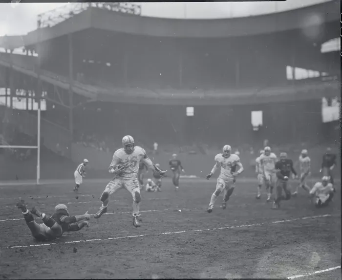 Framed Print : Football Action with Bulldogs and Steelers