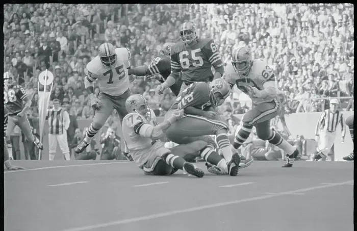 Framed Print : Football Action with Dallas and San Francisco Team Players
