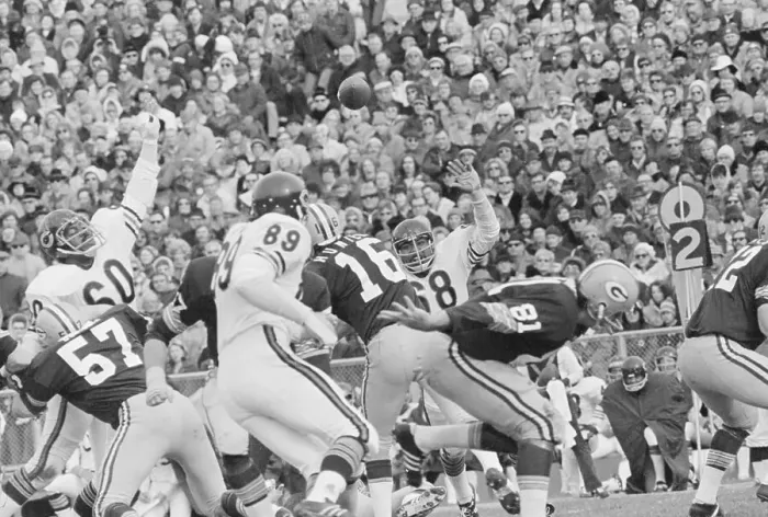 Framed Print : Football Action Between Packers and The Bears Framed Print : Football Action Between Packers and The Bears
