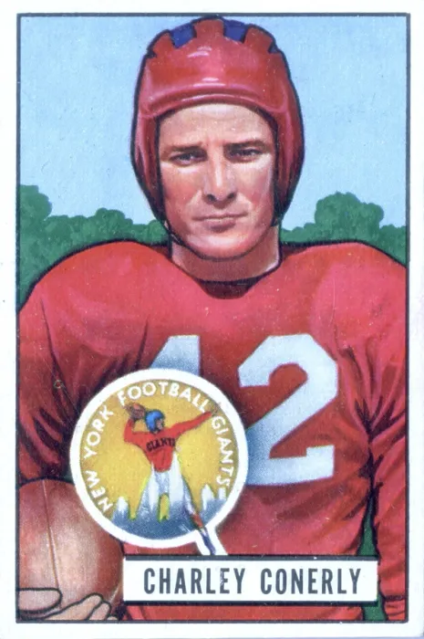 Framed Print : Football Card Of Charley Conerly