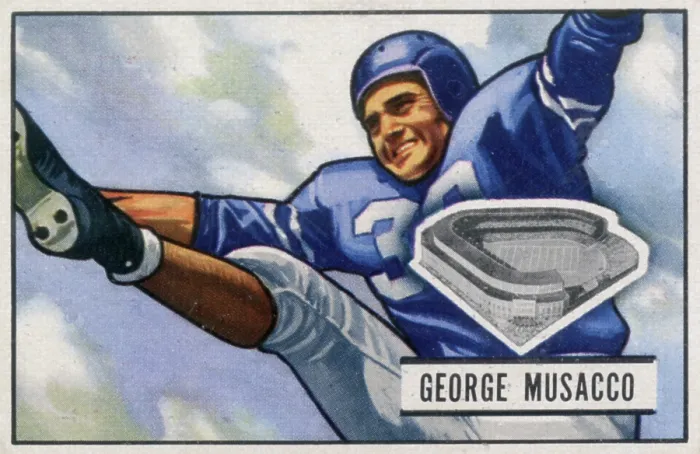 Framed Print : Football Card Of George Musacco