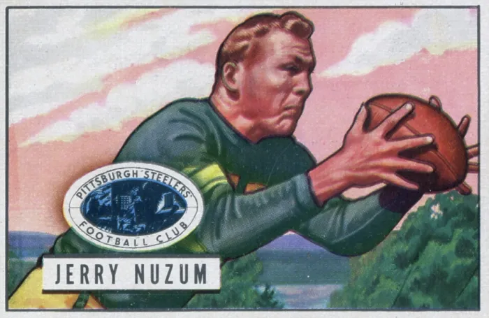 Framed Print : Football Card Of Jerry Nuzum