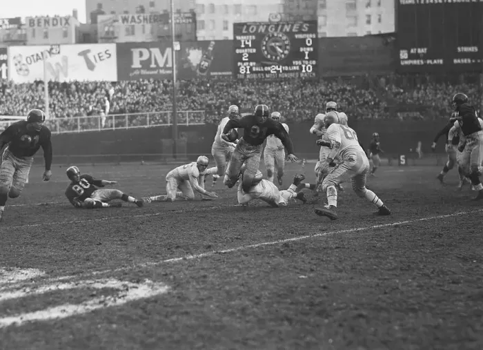 Framed Print : Football Game in 1947 Framed Print : Football Game in 1947