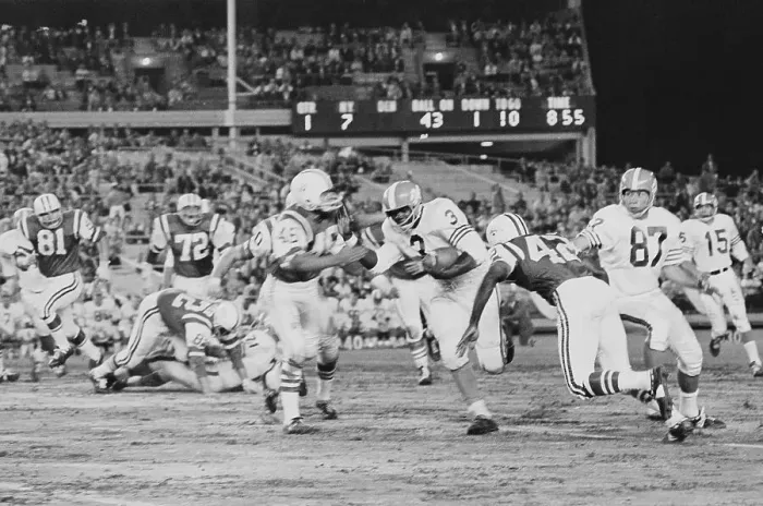 Framed Print : Football Game Between New York Jets and Denver Broncos