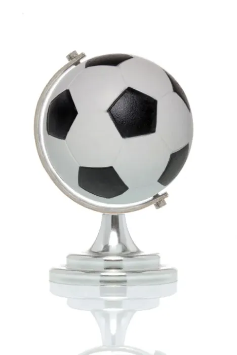 Framed Print : Football globe, symbolic image for international soccer Framed Print : Football globe, symbolic image for international soccer