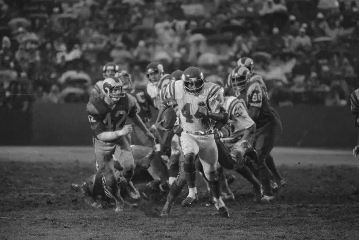 Framed Print : Football Player Gaining Yards Framed Print : Football Player Gaining Yards