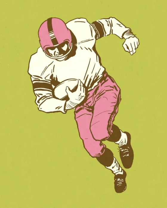 Framed Print : Football Player Running with the Ball Framed Print : Football Player Running with the Ball