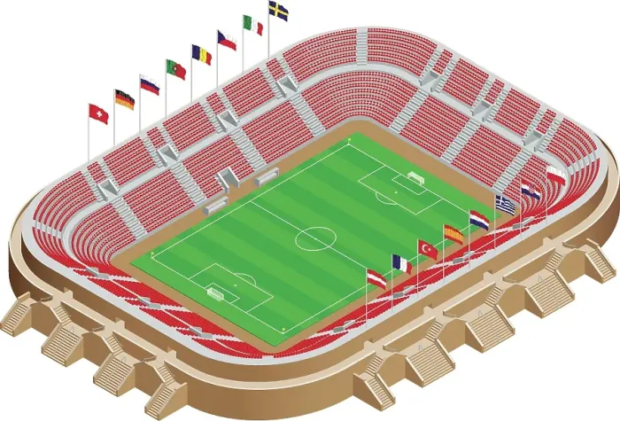 Framed Print : Football Stadium illustration Framed Print : Football Stadium illustration