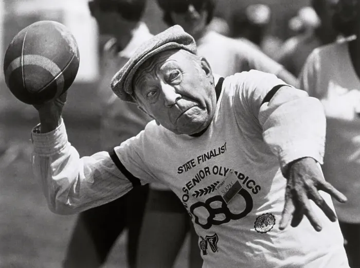 Framed Print : Football Thrower in Senior Olympics Framed Print : Football Thrower in Senior Olympics