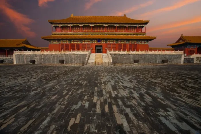 Framed Print : Forbidden City Building Wet Floor Framed Print : Forbidden City Building Wet Floor
