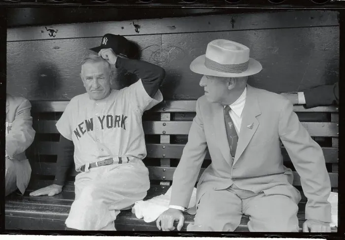 Framed Print : Ford Frick and Casey Stengel Chatting Before Game Framed Print : Ford Frick and Casey Stengel Chatting Before Game