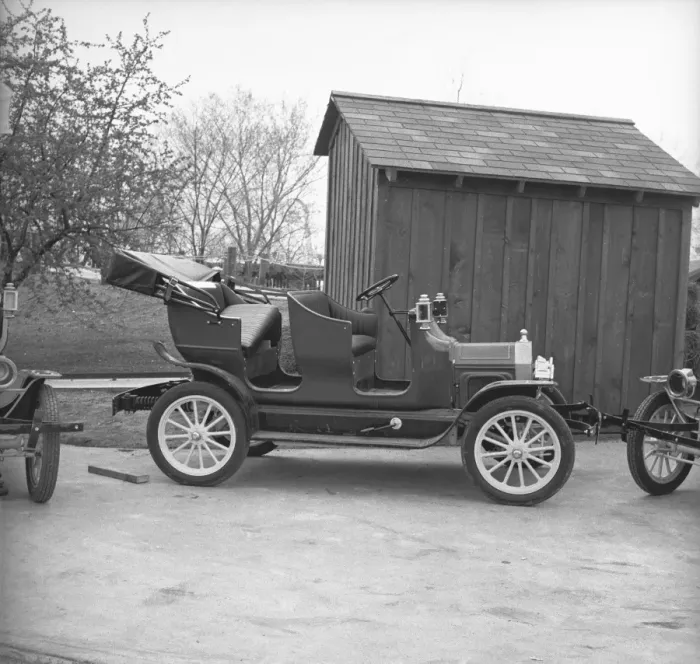 Framed Print : Ford vintage convertible car, (B&W) Framed Print : Ford vintage convertible car, (B&W)