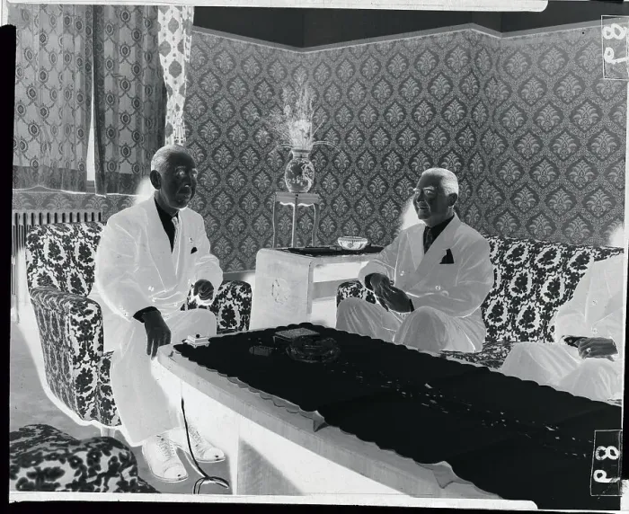 Framed Print : Foreign Minister Nobusuke Kishi Sitting with Prince Wan Waithayakon Framed Print : Foreign Minister Nobusuke Kishi Sitting with Prince Wan Waithayakon
