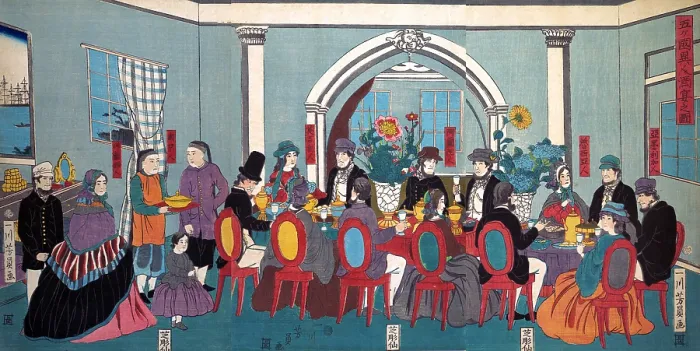 Framed Print : Foreigners from the Five Nations Enjoying a Banquet Framed Print : Foreigners from the Five Nations Enjoying a Banquet