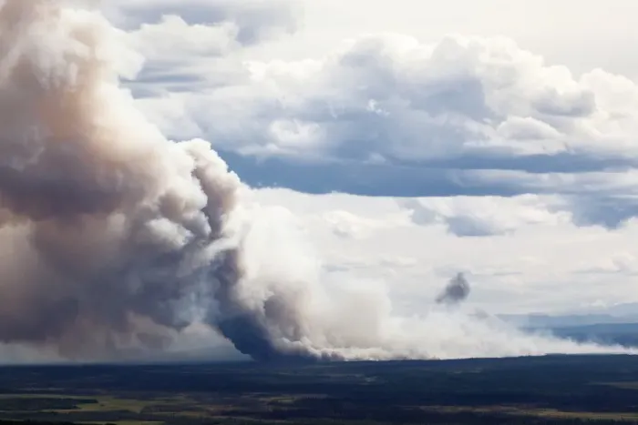 Framed Print : Forest fire after lightning stroke, south of Fairbanks, Alaska, United States Framed Print : Forest fire after lightning stroke, south of Fairbanks, Alaska, United States