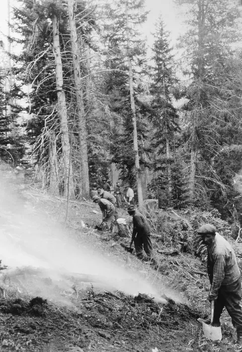 Framed Print : Forest Rangers on the Fire Line