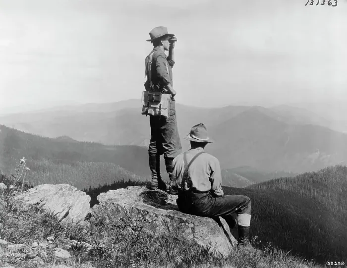 Framed Print : Forest Rangers on Lookout for Forest Fires Framed Print : Forest Rangers on Lookout for Forest Fires