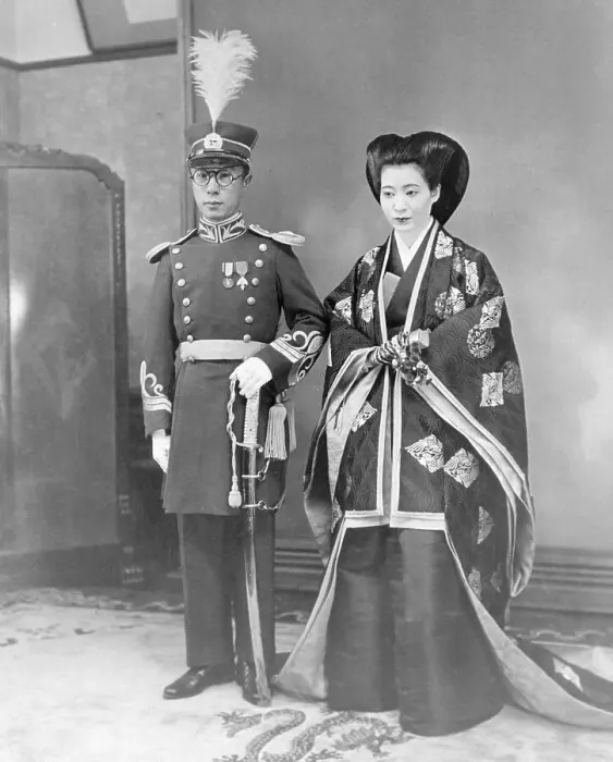 Framed Print : Formally Dressed Japanese Couple Framed Print : Formally Dressed Japanese Couple