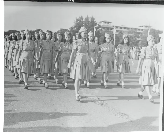 Framed Print : Formation of Young Auxiliary Women Marching Together Framed Print : Formation of Young Auxiliary Women Marching Together