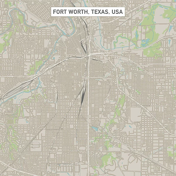 Fort Worth Texas US City Street Map
