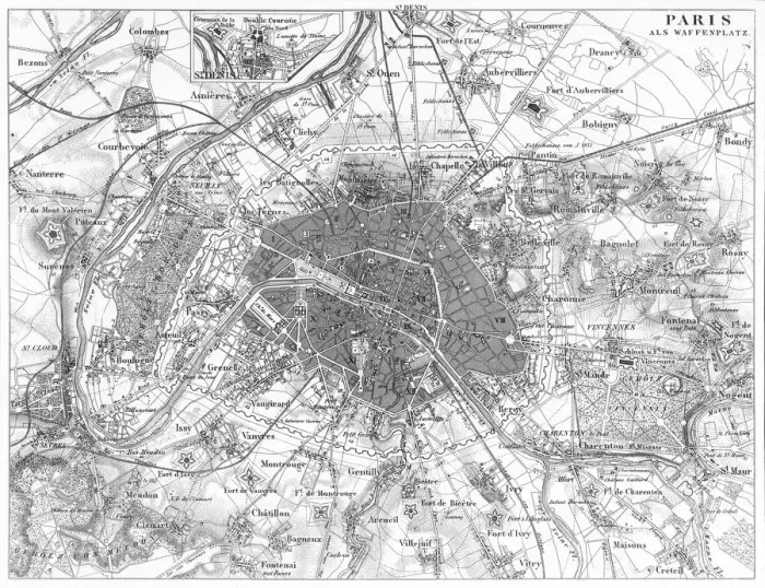Framed Print : Fortifications of Paris Map Engraving Framed Print : Fortifications of Paris Map Engraving