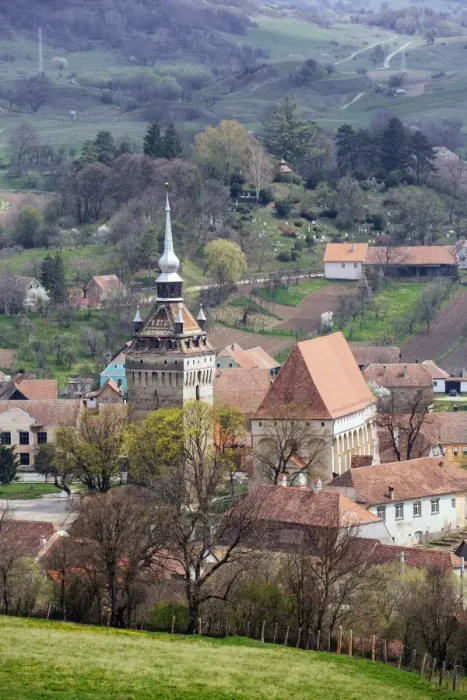 Framed Print : Fortified church in Saschiz, Transylvania, Romania