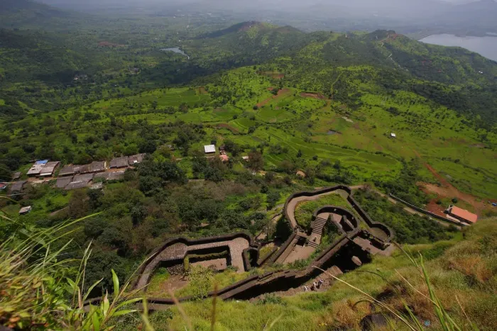 Framed Print : Fortscape. Ancient fort of Lohgad located in western ghats in Maharashtra Framed Print : Fortscape. Ancient fort of Lohgad located in western ghats in Maharashtra