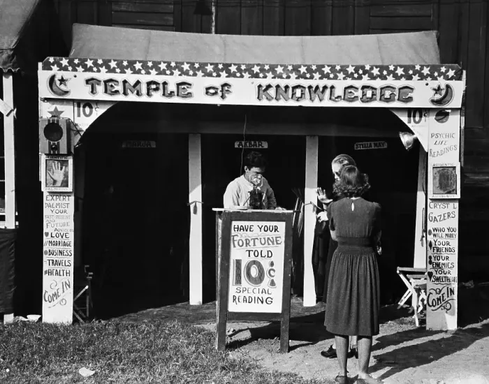 Framed Print : Fortuneteller Booth Showing Posters Framed Print : Fortuneteller Booth Showing Posters