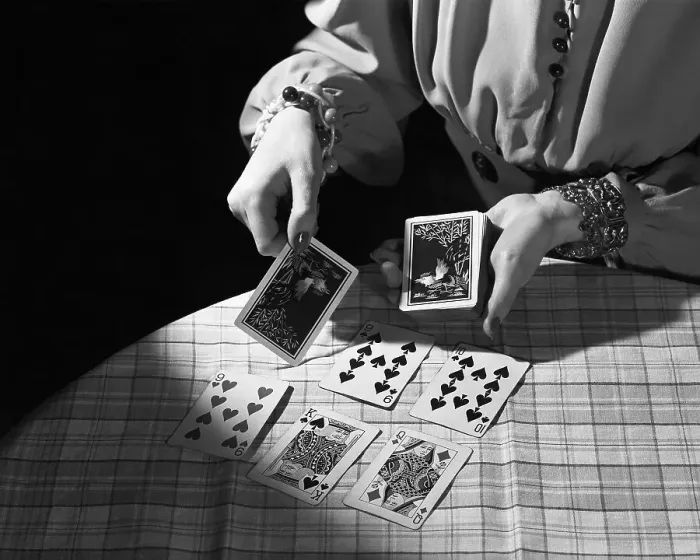 Framed Print : Fortuneteller Dealing Cards Framed Print : Fortuneteller Dealing Cards