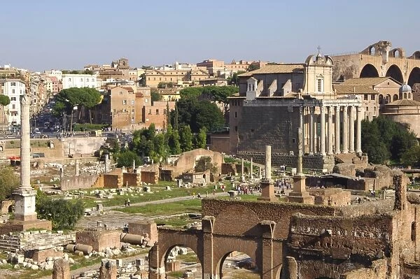 Forum Romanum Phocas column Temple of Antoninus and Faustina Rome Italy