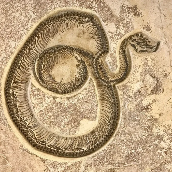 Framed Print : Fossil Snake (Boavus idelmani) Green River Formation, Wyoming