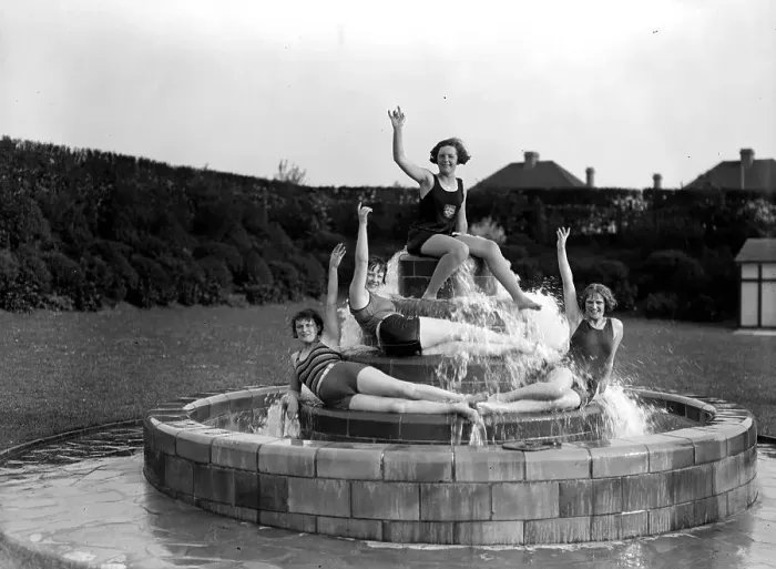 Framed Print : Fountain Girls Framed Print : Fountain Girls
