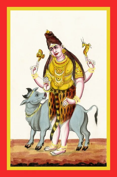 Framed Print : Four-armed Shiva carrying the damaru
