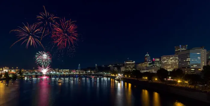 Framed Print : Fourth of July Fireworks in Portland Oregon Framed Print : Fourth of July Fireworks in Portland Oregon