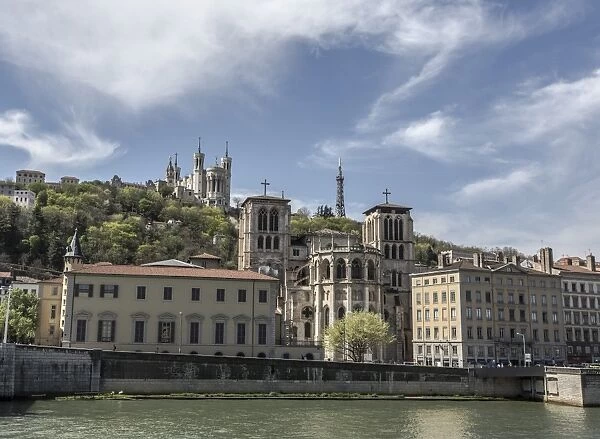 Fourviere Basilica from Saone river - Lyon