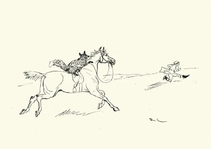 Framed Print : Fox and horseback chasing the hunter, Victorian Framed Print : Fox and horseback chasing the hunter, Victorian