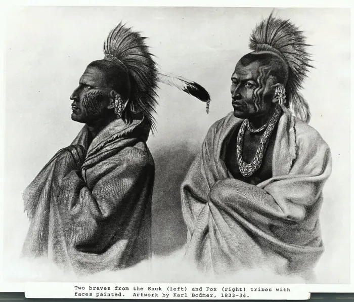 Framed Print : Fox and Sauk Native American Braves Framed Print : Fox and Sauk Native American Braves