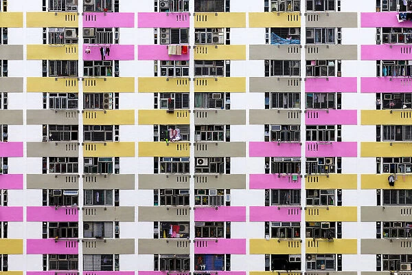 Full frame shot of a densely populated building