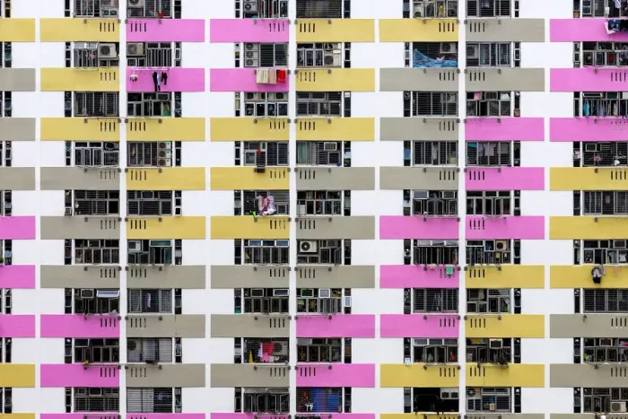 Framed Print : Full frame shot of a densely populated building Framed Print : Full frame shot of a densely populated building