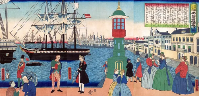 Framed Print : France. Utagawa Yoshitora was a designer of ukiyo-e Japanese woodblock prints Framed Print : France. Utagawa Yoshitora was a designer of ukiyo-e Japanese woodblock prints