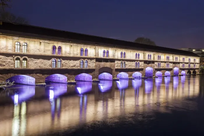 Framed Print : France, Alsace, Strasbourg, Petite-France, Covered bridge