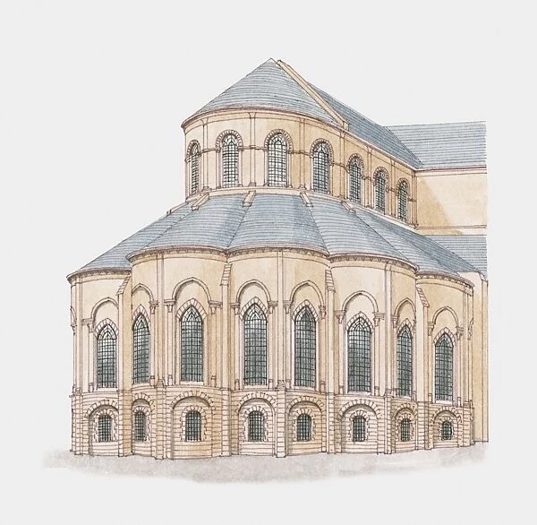 France, Paris, Basilica of St Denis (St Denis Abbey), apse