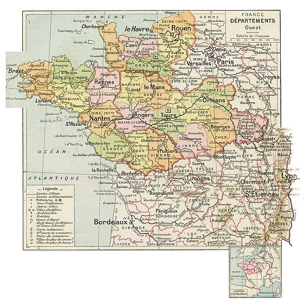 France west region map 1887