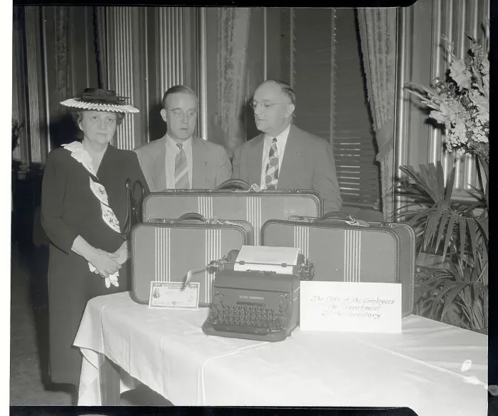 Framed Print : Frances Perkins Attending Farewell Party Framed Print : Frances Perkins Attending Farewell Party
