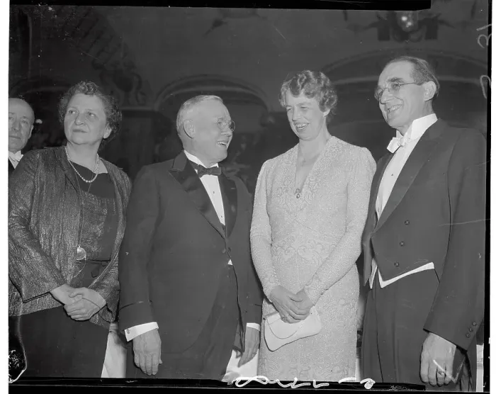 Framed Print : Frances Perkins Conversing with Others Framed Print : Frances Perkins Conversing with Others