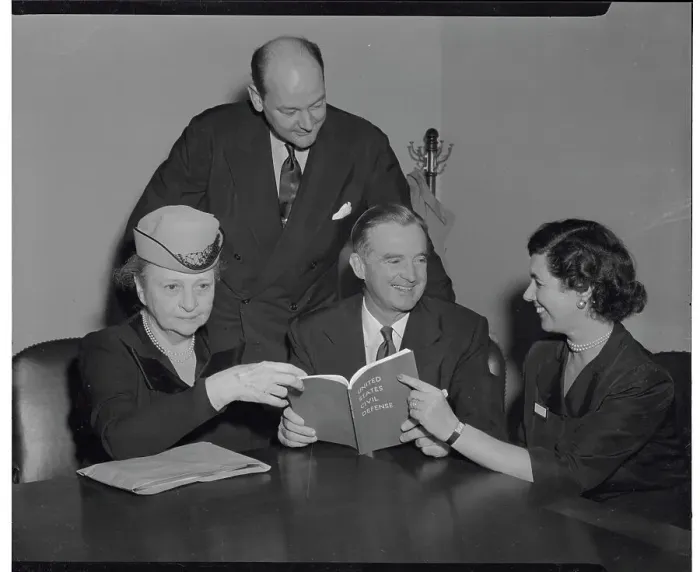 Framed Print : Frances Perkins Discussing Civil Defense Plans Framed Print : Frances Perkins Discussing Civil Defense Plans