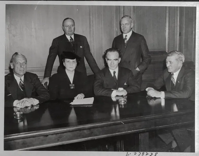 Framed Print : Frances Perkins with GM Executives Framed Print : Frances Perkins with GM Executives