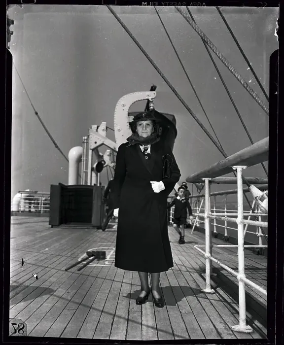 Framed Print : Frances Perkins on Ship's Deck Framed Print : Frances Perkins on Ship's Deck