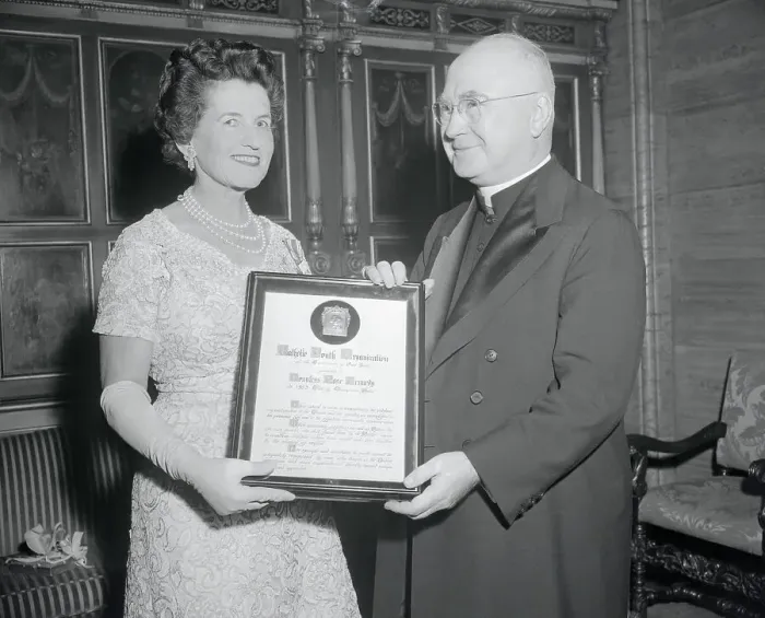 Framed Print : Francis Cardinal Spellman Awarding Rose Kennedy Framed Print : Francis Cardinal Spellman Awarding Rose Kennedy
